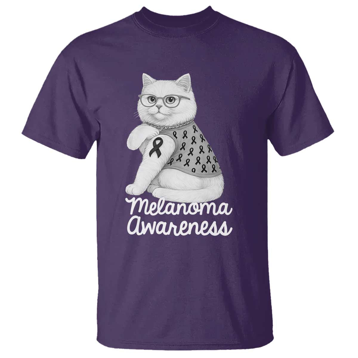 British Shorthair Skin Cancer Support T Shirt Melanoma Fighter Cat Gift