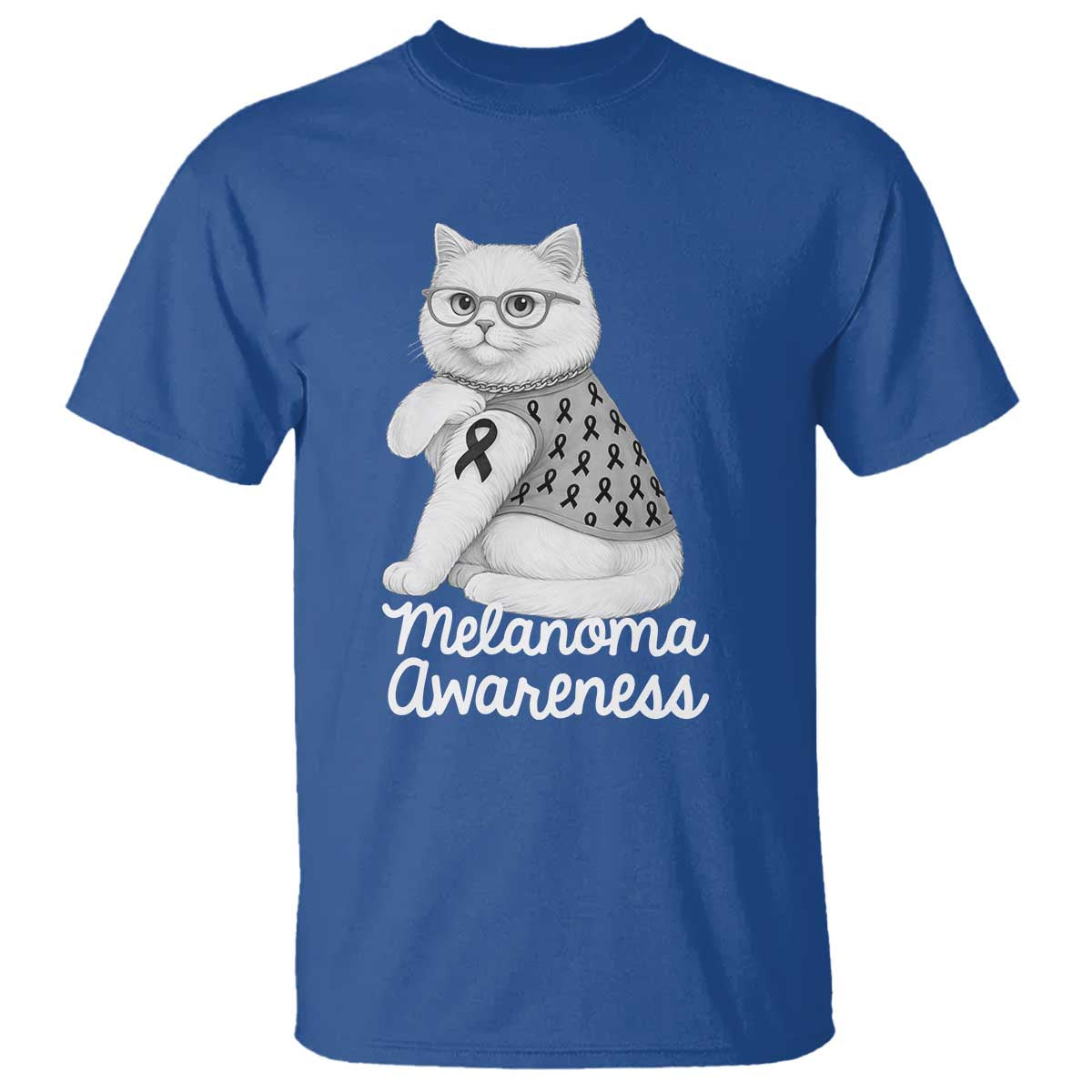 British Shorthair Skin Cancer Support T Shirt Melanoma Fighter Cat Gift