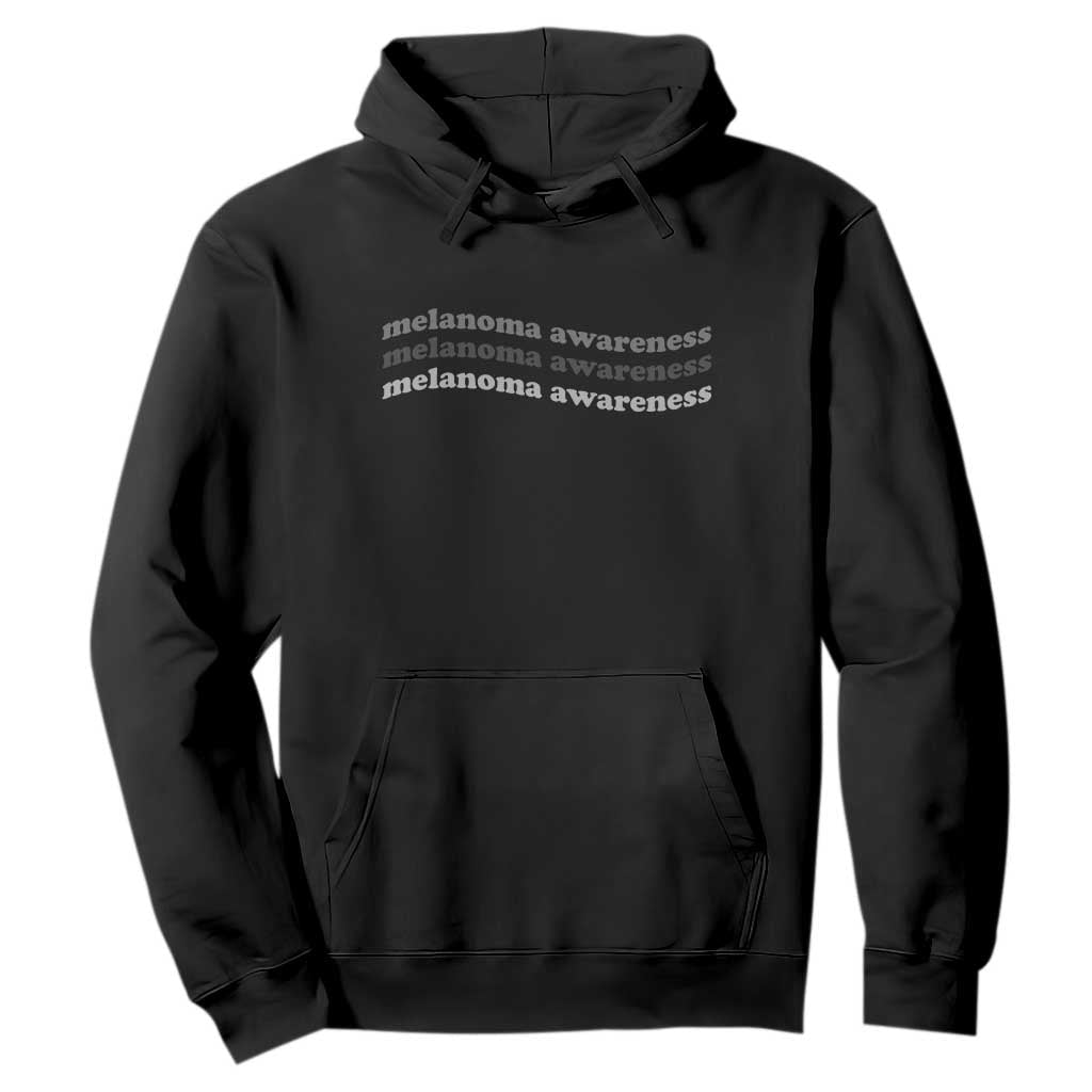 Melanoma Groovy Wavy Typography Hoodie Skin Cancer Warrior Gift
