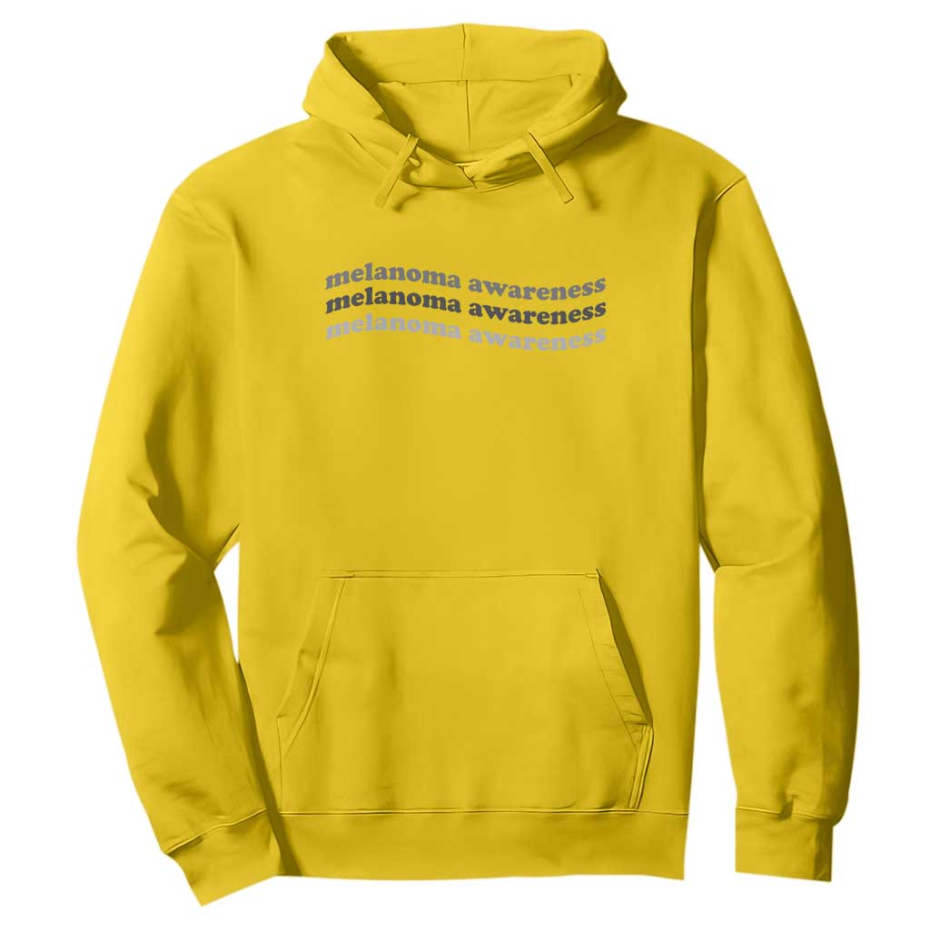 Melanoma Groovy Wavy Typography Hoodie Skin Cancer Warrior Gift