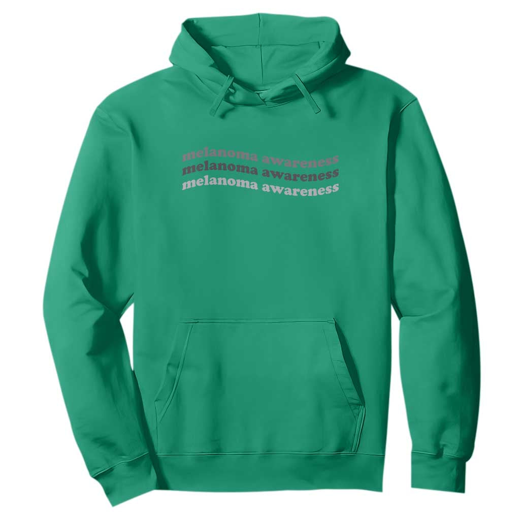 Melanoma Groovy Wavy Typography Hoodie Skin Cancer Warrior Gift
