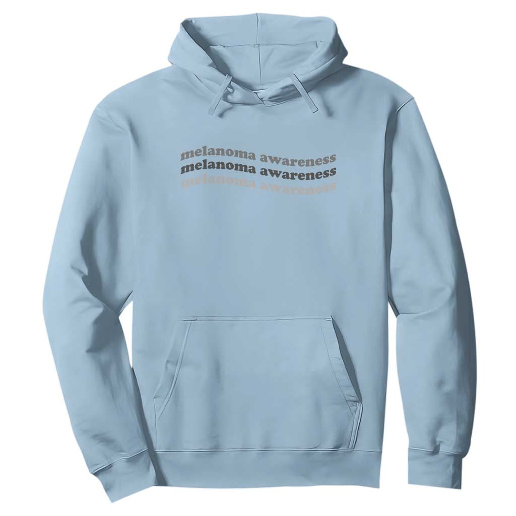 Melanoma Groovy Wavy Typography Hoodie Skin Cancer Warrior Gift