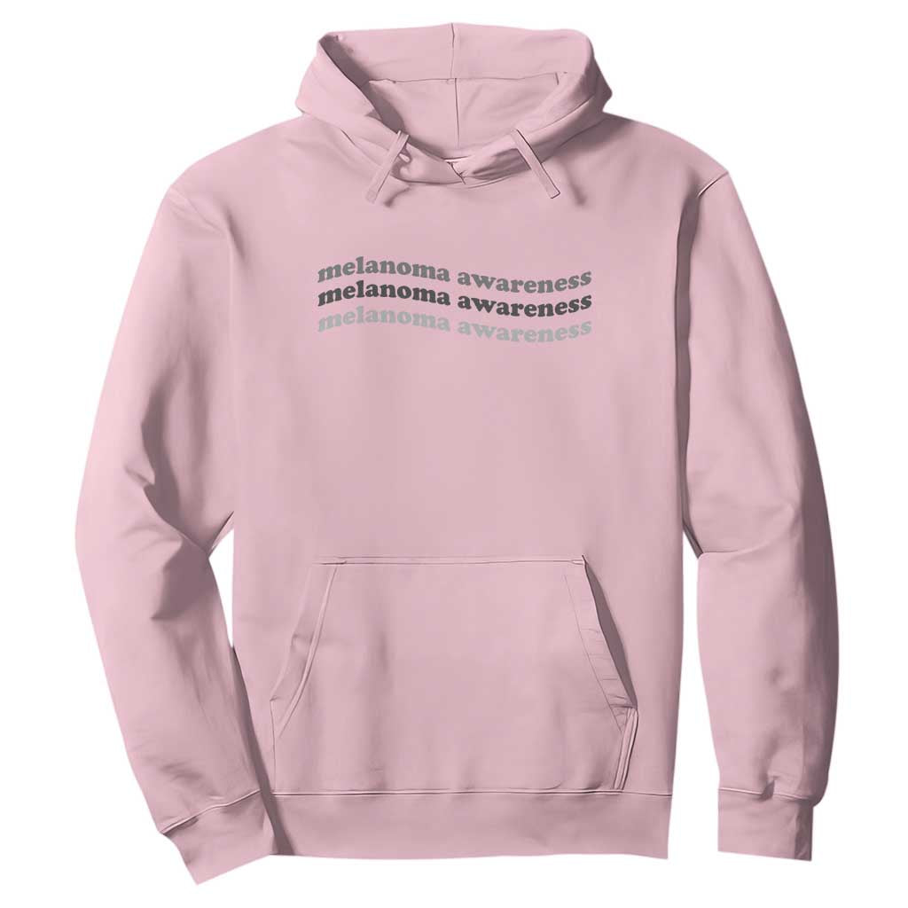 Melanoma Groovy Wavy Typography Hoodie Skin Cancer Warrior Gift