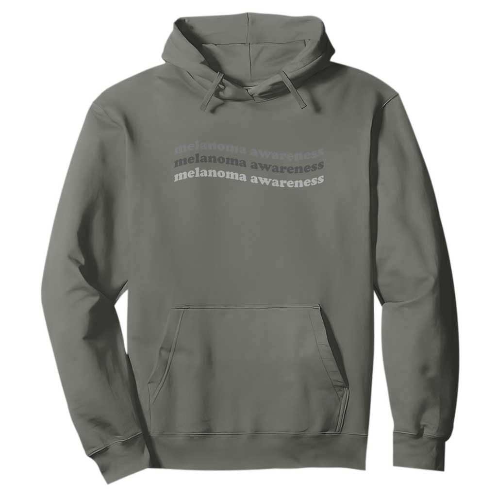 Melanoma Groovy Wavy Typography Hoodie Skin Cancer Warrior Gift