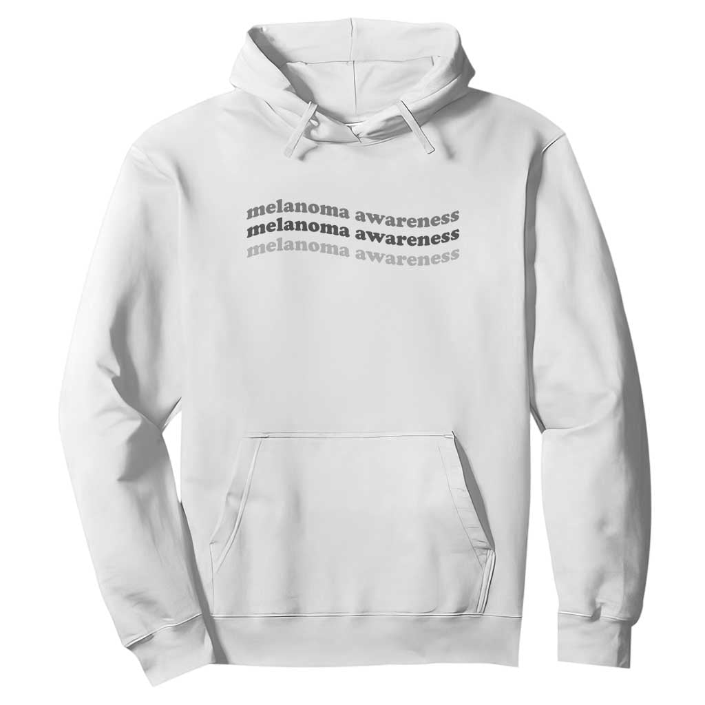 Melanoma Groovy Wavy Typography Hoodie Skin Cancer Warrior Gift