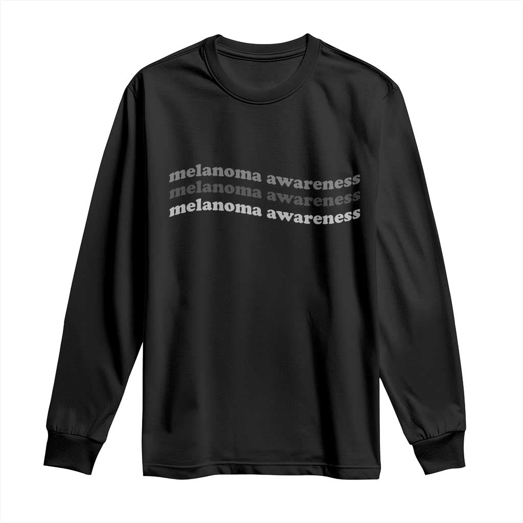Melanoma Groovy Wavy Typography Long Sleeve Shirt Skin Cancer Warrior Gift