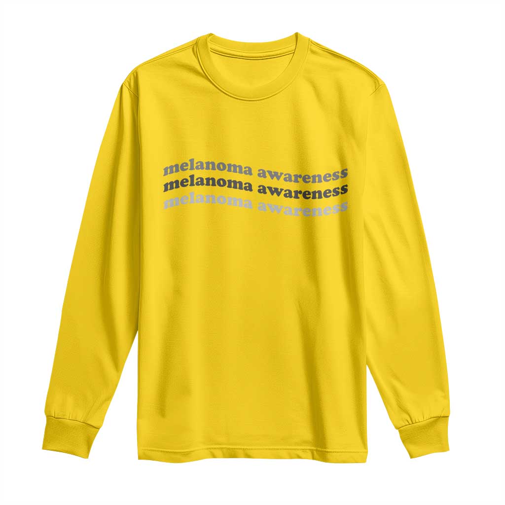 Melanoma Groovy Wavy Typography Long Sleeve Shirt Skin Cancer Warrior Gift