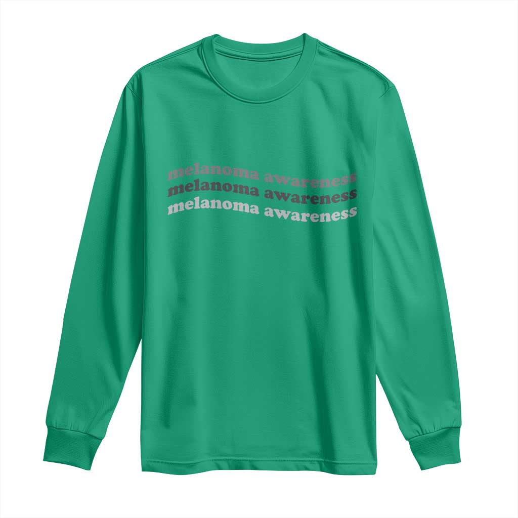 Melanoma Groovy Wavy Typography Long Sleeve Shirt Skin Cancer Warrior Gift