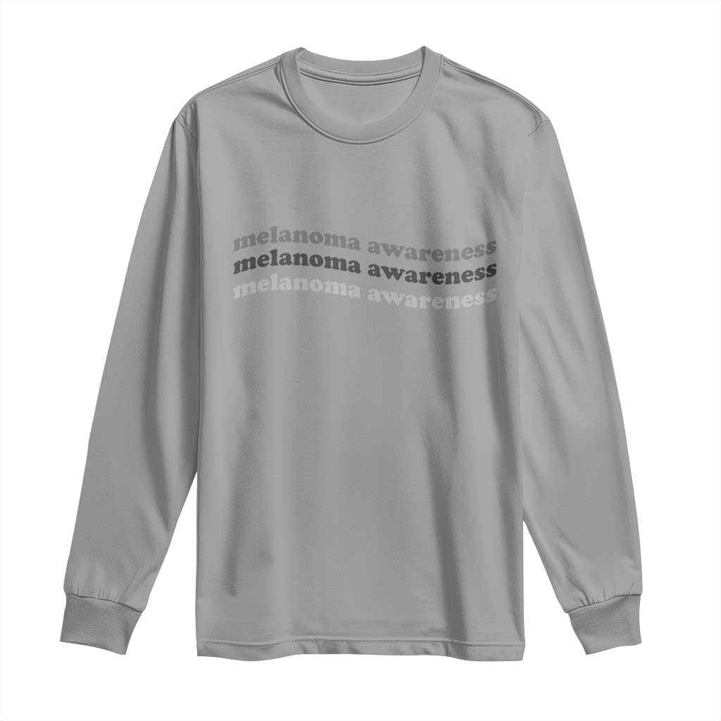 Melanoma Groovy Wavy Typography Long Sleeve Shirt Skin Cancer Warrior Gift