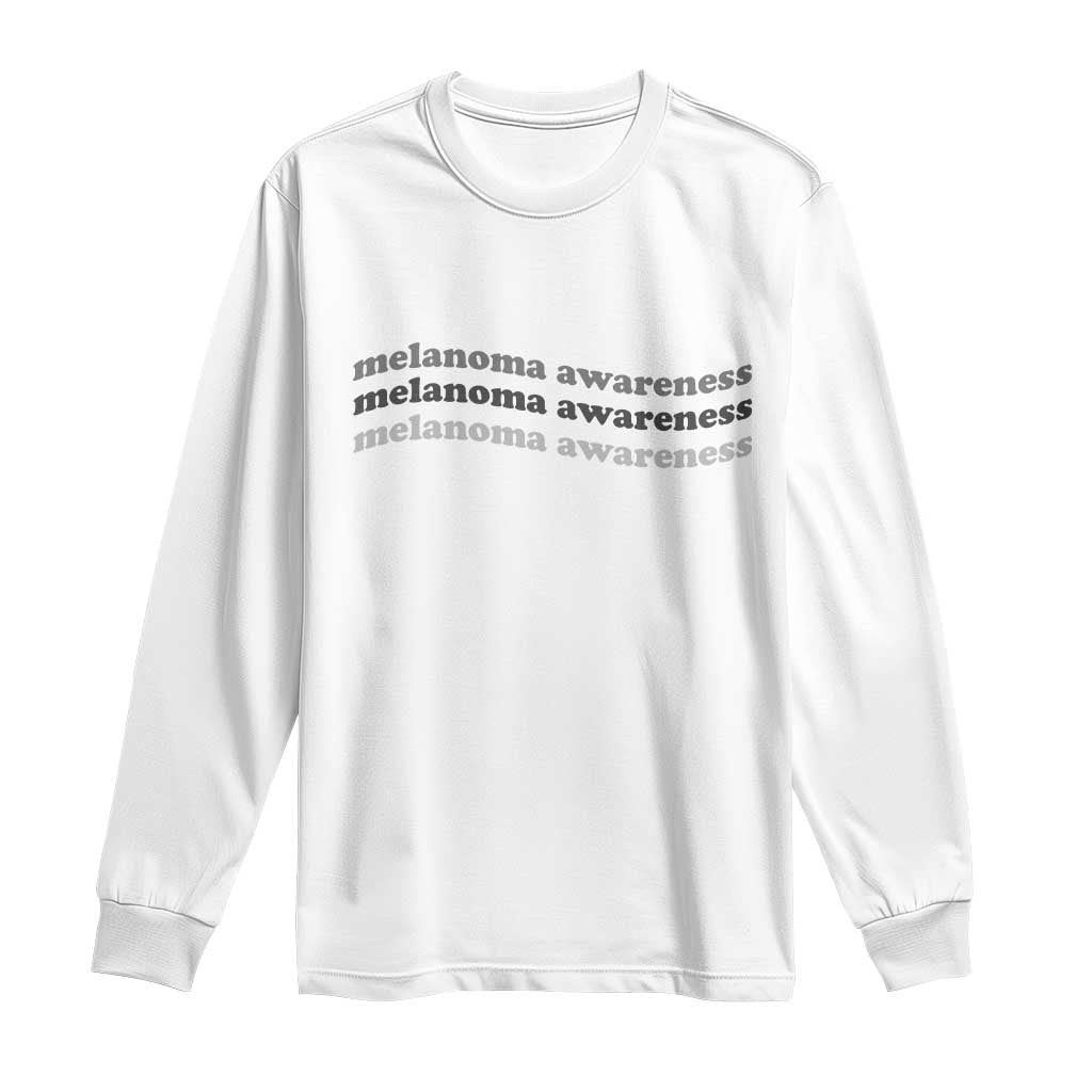 Melanoma Groovy Wavy Typography Long Sleeve Shirt Skin Cancer Warrior Gift