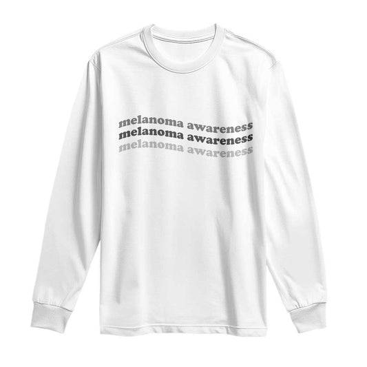 Melanoma Groovy Wavy Typography Long Sleeve Shirt Skin Cancer Warrior Gift