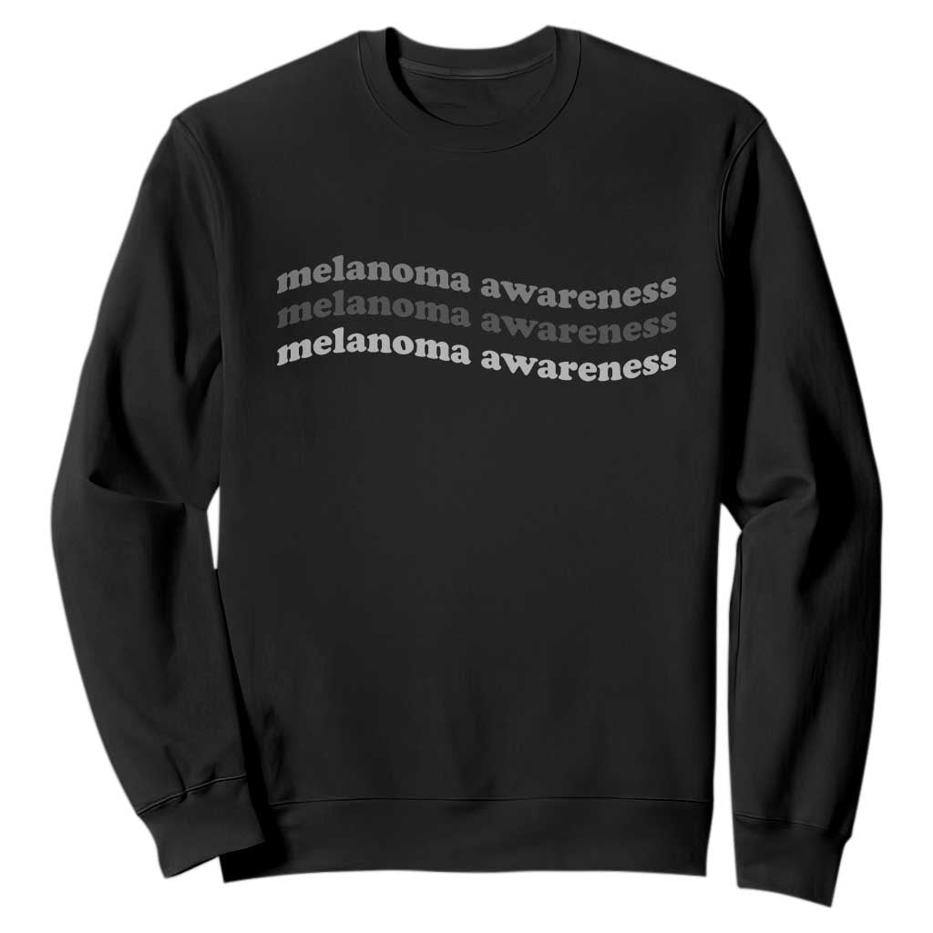 Melanoma Groovy Wavy Typography Sweatshirt Skin Cancer Warrior Gift
