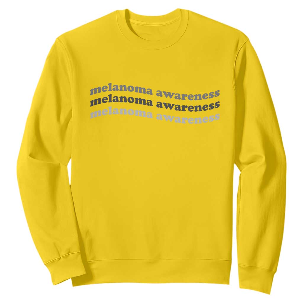 Melanoma Groovy Wavy Typography Sweatshirt Skin Cancer Warrior Gift