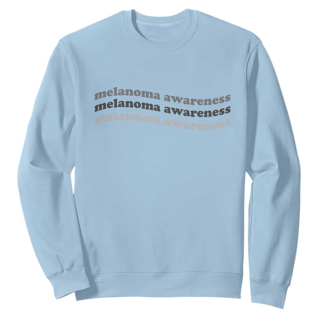 Melanoma Groovy Wavy Typography Sweatshirt Skin Cancer Warrior Gift