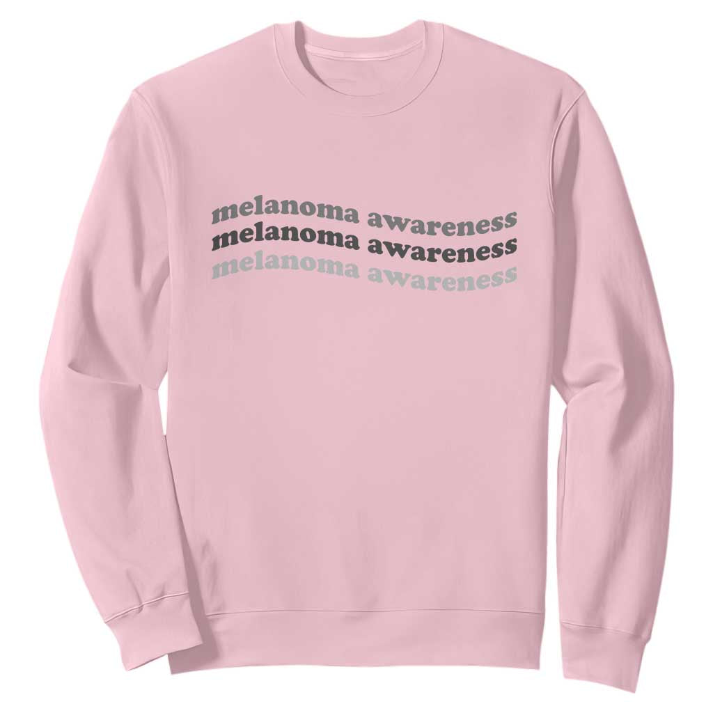 Melanoma Groovy Wavy Typography Sweatshirt Skin Cancer Warrior Gift
