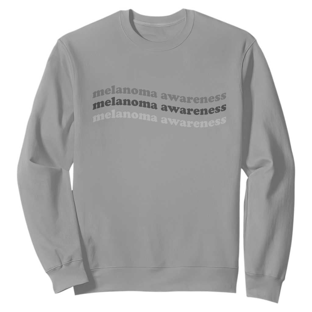 Melanoma Groovy Wavy Typography Sweatshirt Skin Cancer Warrior Gift