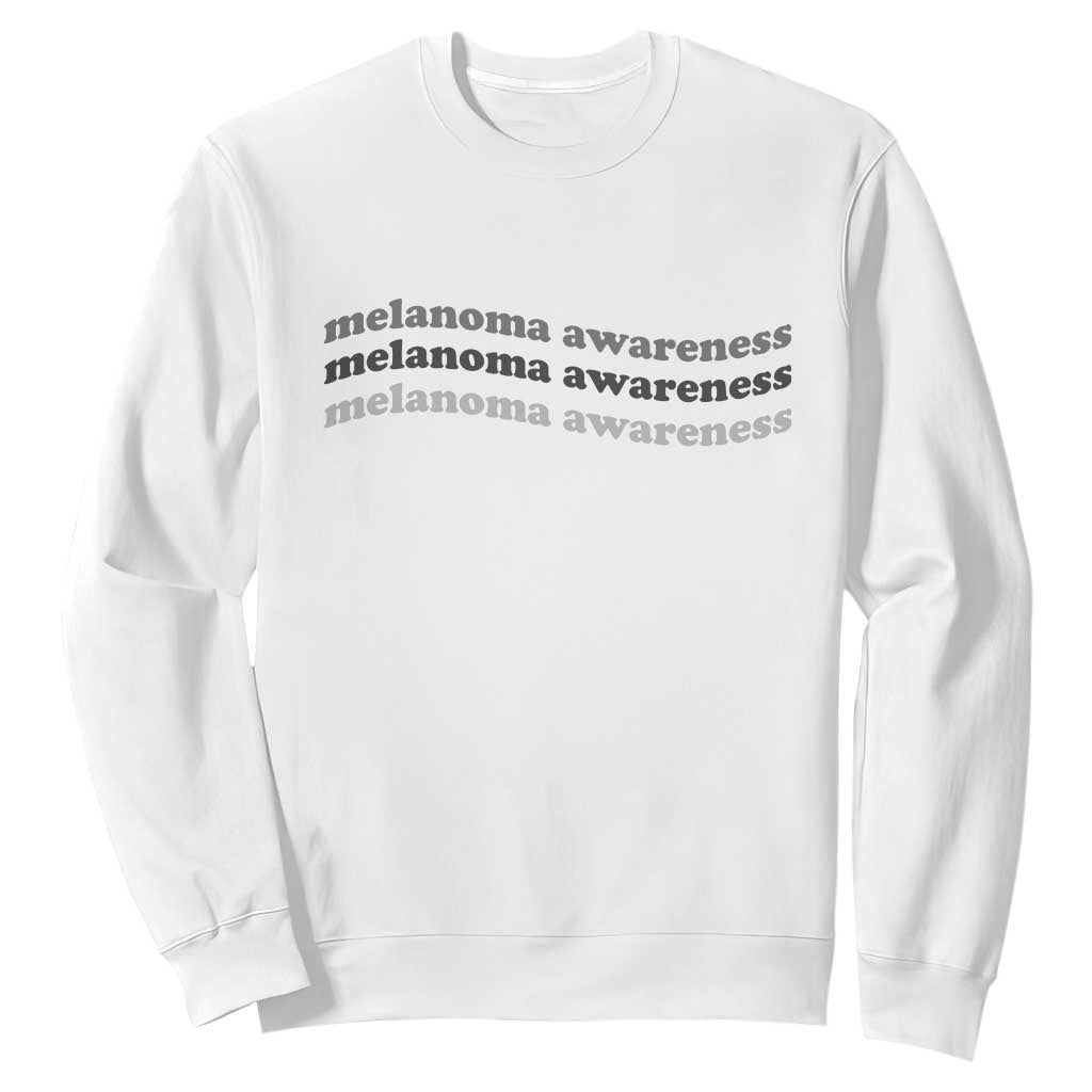 Melanoma Groovy Wavy Typography Sweatshirt Skin Cancer Warrior Gift