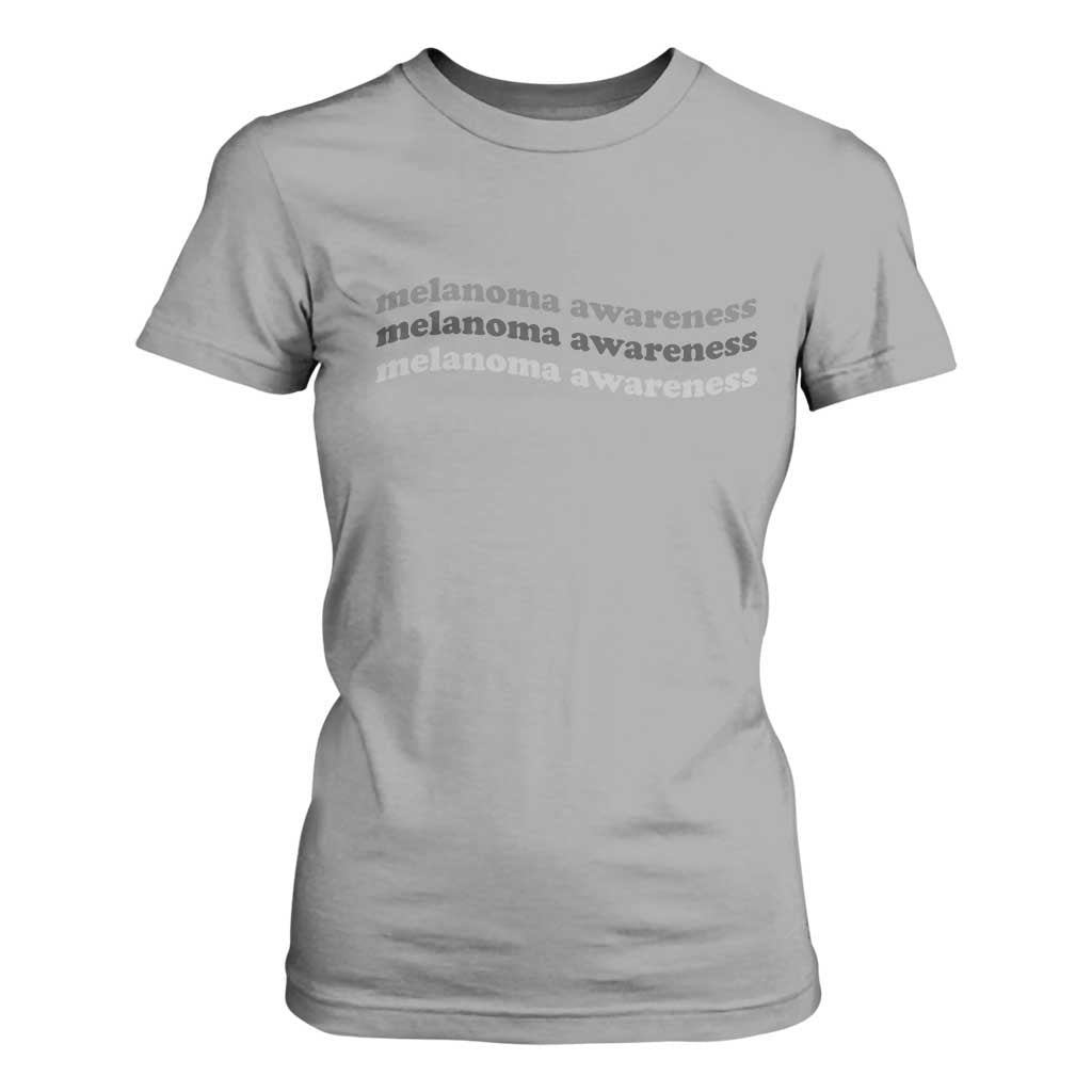 Melanoma Groovy Wavy Typography T Shirt For Women Skin Cancer Warrior Gift