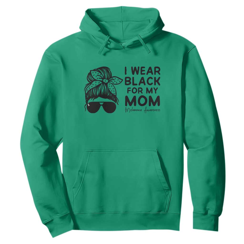 I Wear Black For My Mom Hoodie Melanoma Support Family Gift