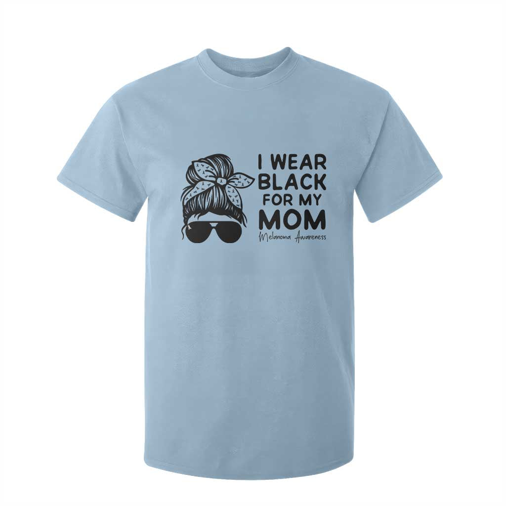 I Wear Black For My Mom T Shirt For Kid Melanoma Support Family Gift