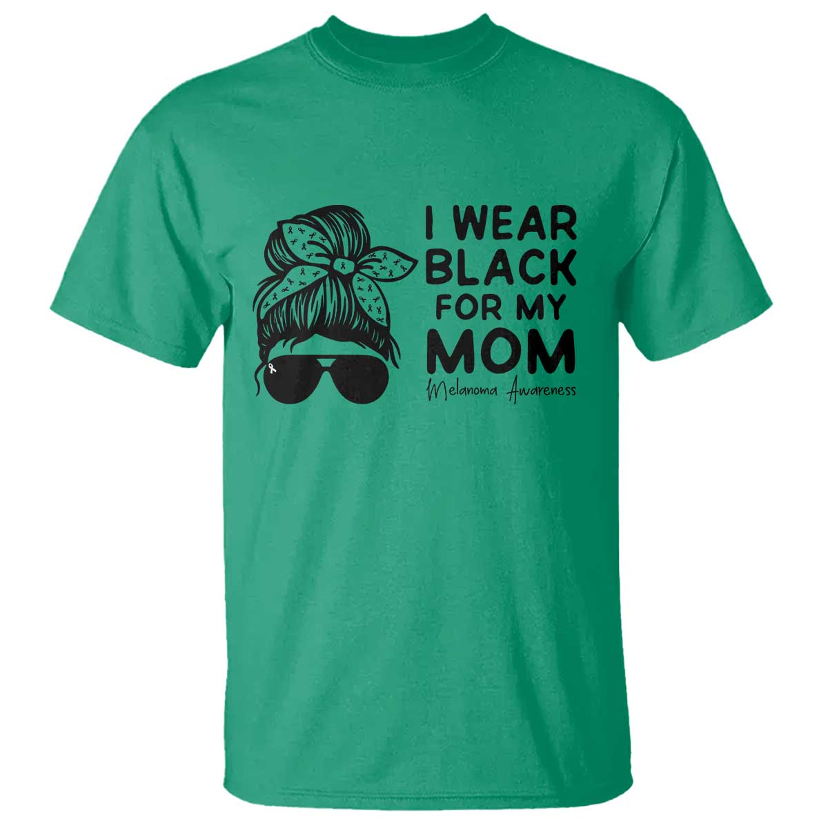 I Wear Black For My Mom T Shirt Melanoma Support Family Gift