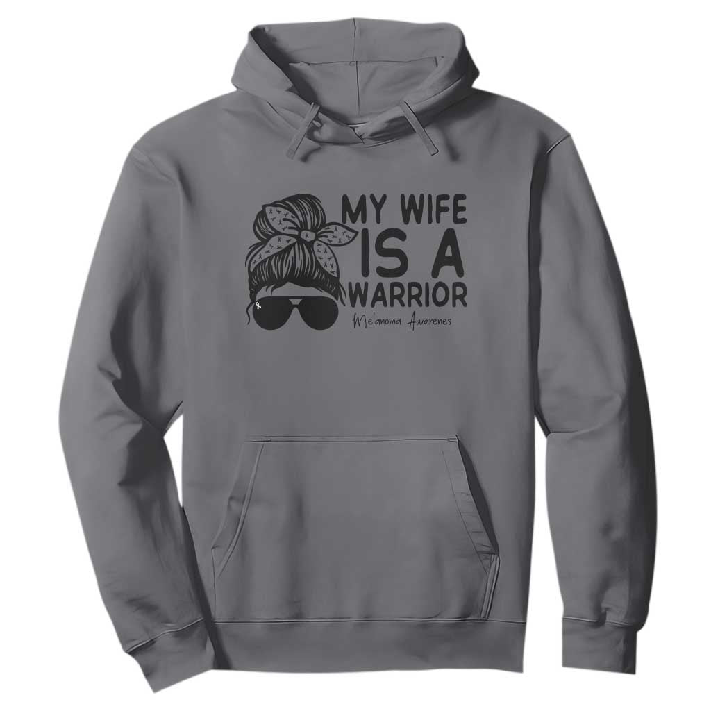 My Wife Is A Warrior Hoodie Melanoma Support Husband Gift