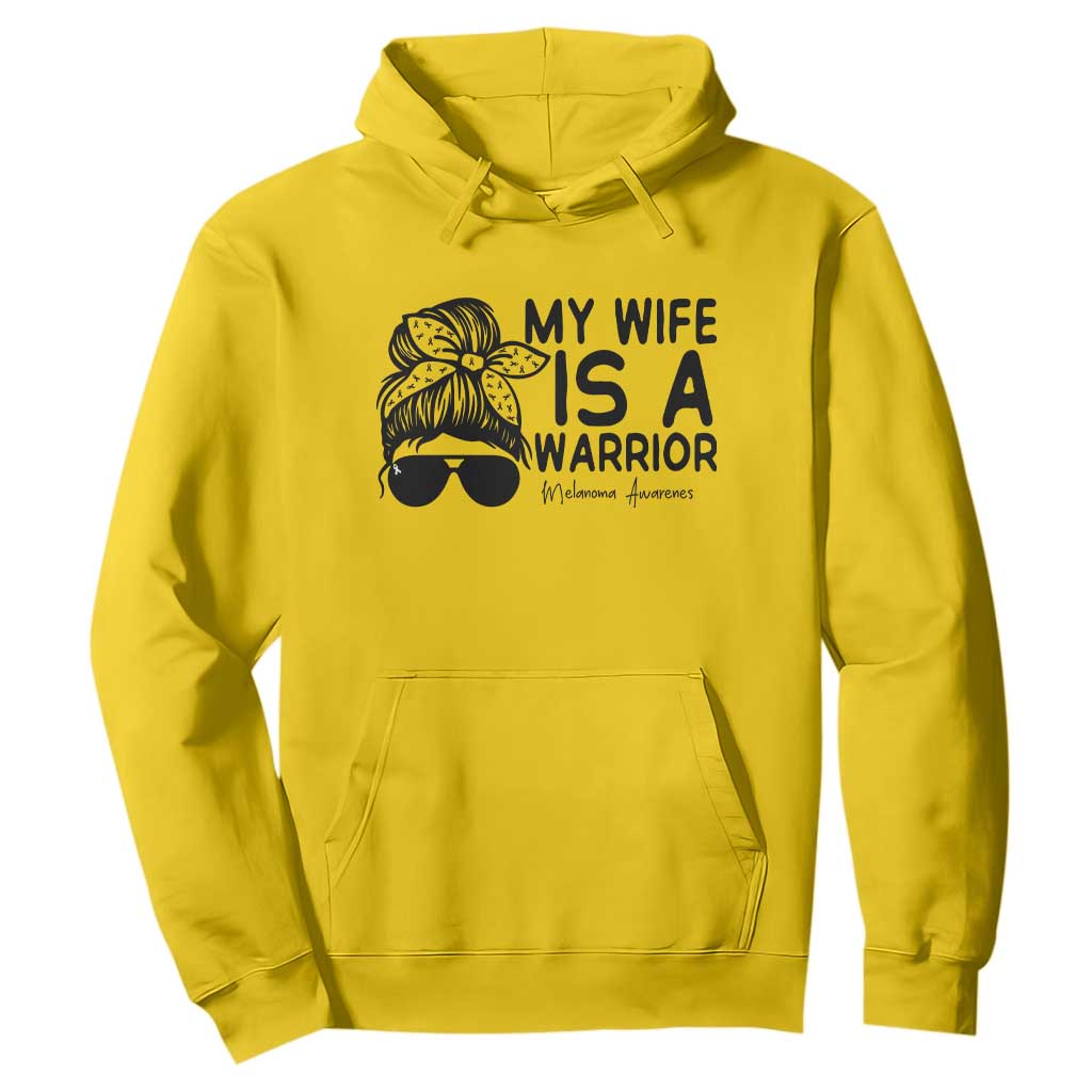 My Wife Is A Warrior Hoodie Melanoma Support Husband Gift