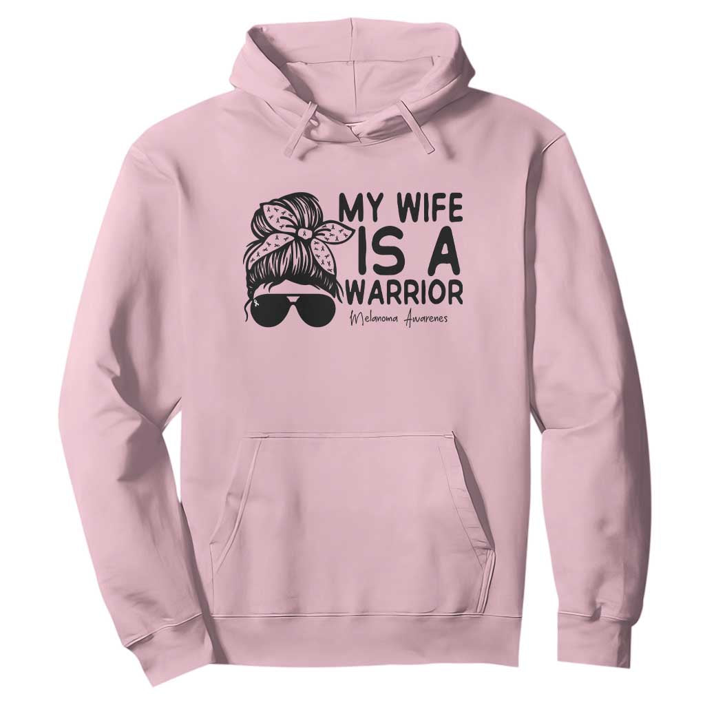 My Wife Is A Warrior Hoodie Melanoma Support Husband Gift