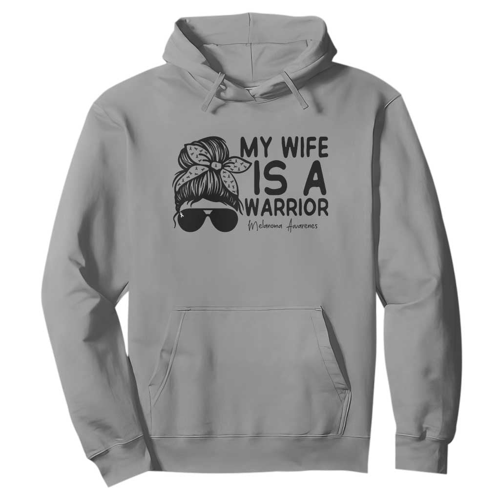 My Wife Is A Warrior Hoodie Melanoma Support Husband Gift