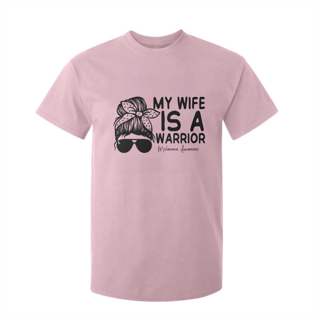 My Wife Is A Warrior T Shirt For Kid Melanoma Support Husband Gift