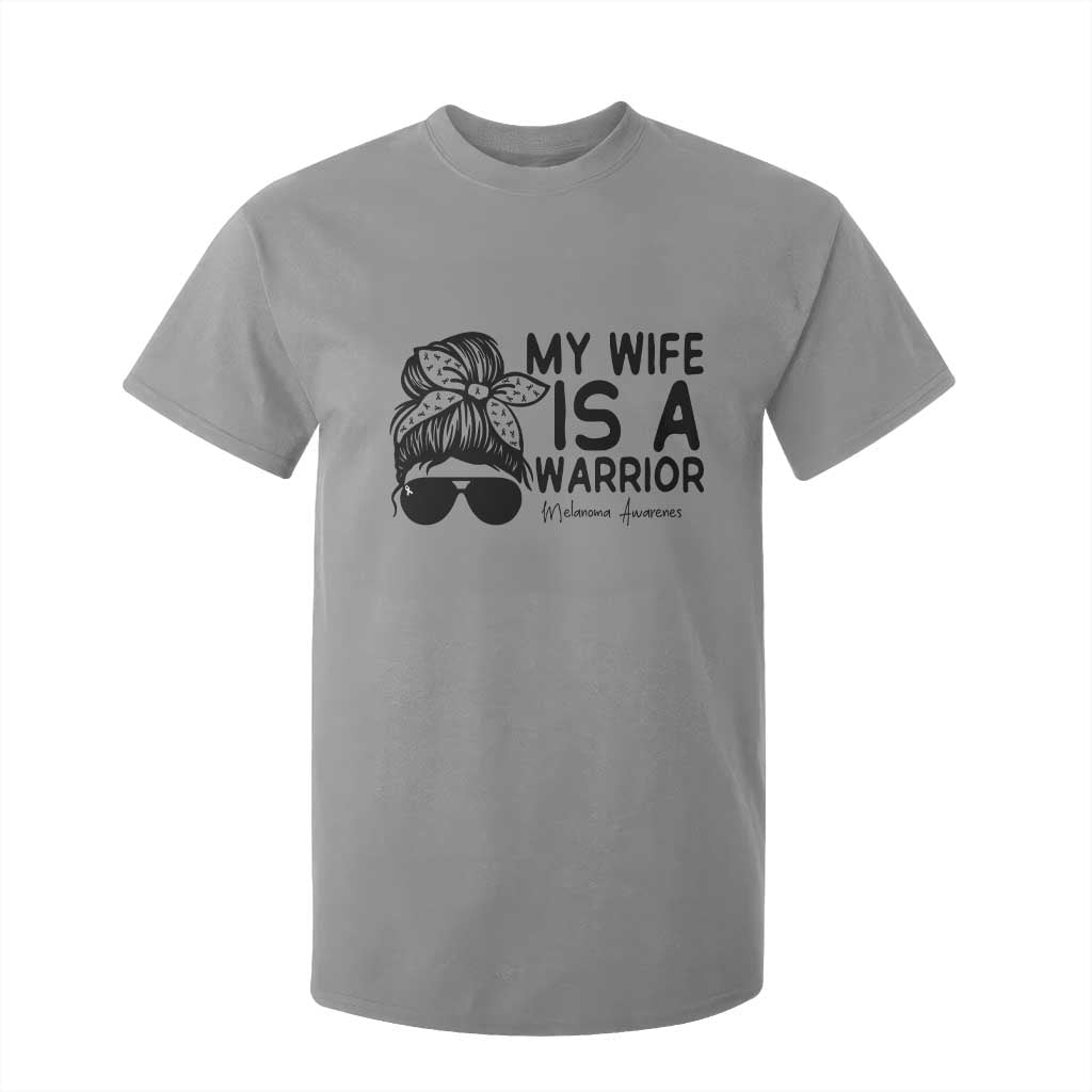 My Wife Is A Warrior T Shirt For Kid Melanoma Support Husband Gift