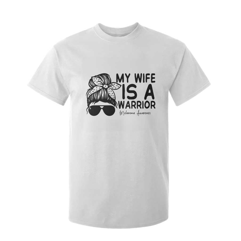 My Wife Is A Warrior T Shirt For Kid Melanoma Support Husband Gift