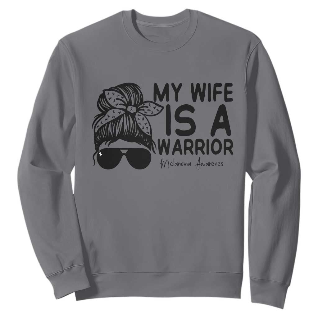 My Wife Is A Warrior Sweatshirt Melanoma Support Husband Gift