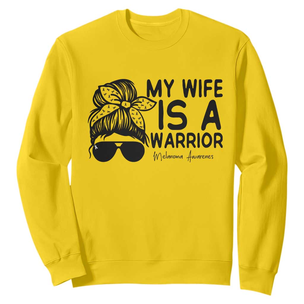 My Wife Is A Warrior Sweatshirt Melanoma Support Husband Gift