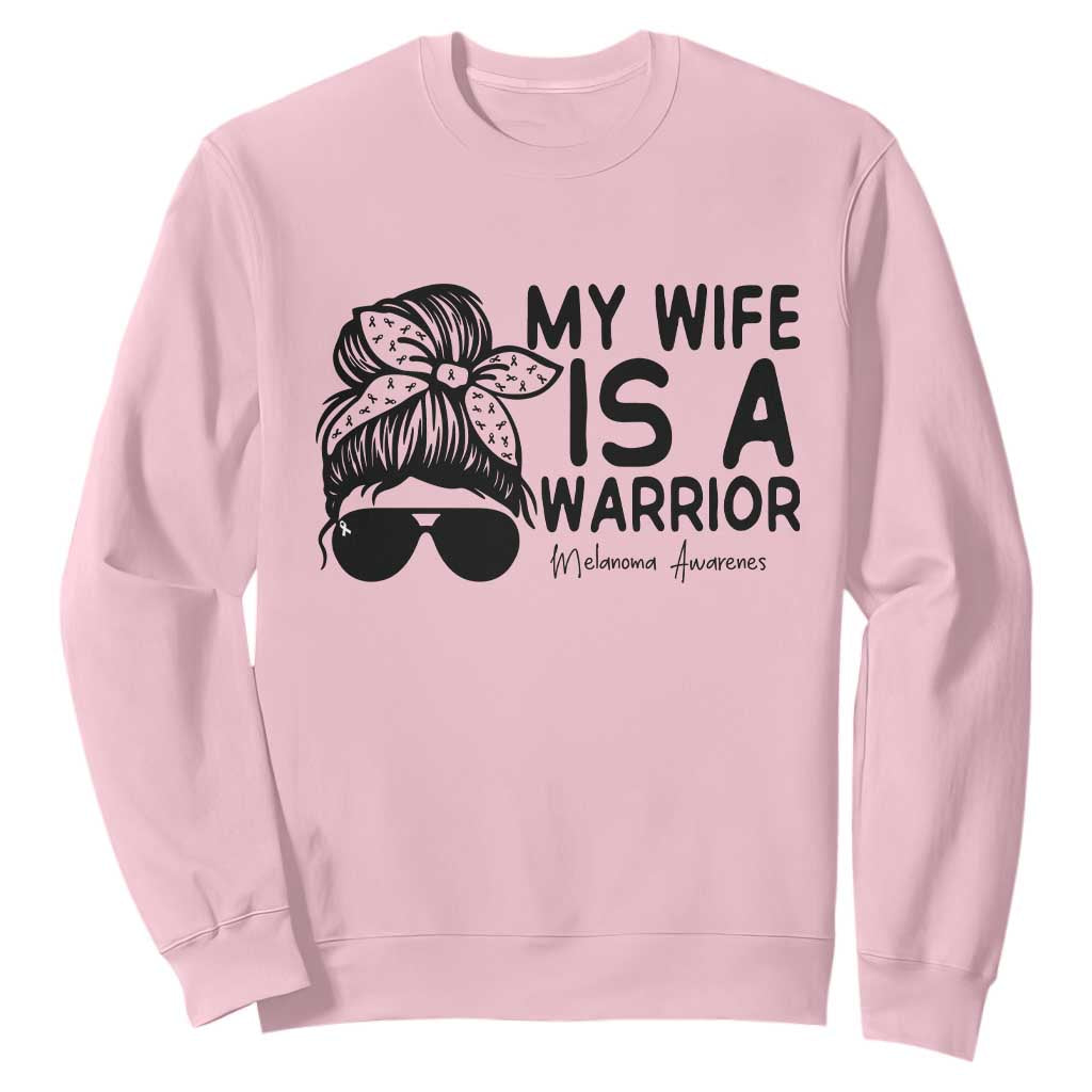 My Wife Is A Warrior Sweatshirt Melanoma Support Husband Gift