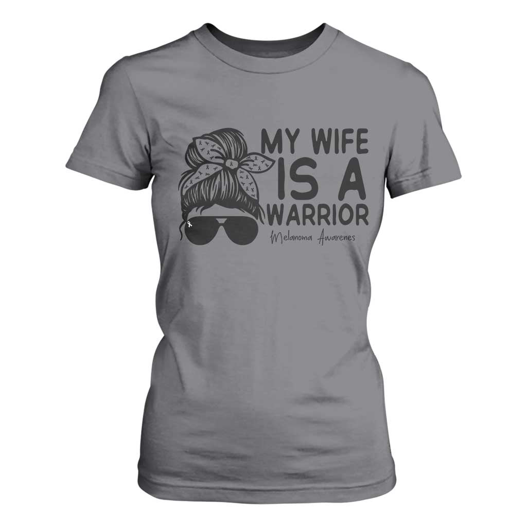 My Wife Is A Warrior T Shirt For Women Melanoma Support Husband Gift