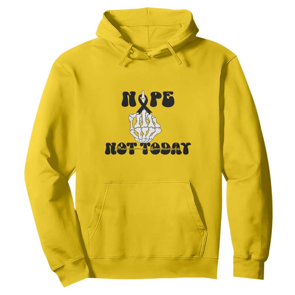 Melanoma Fighter Gift Hoodie Funny Skeleton Nope Not Today