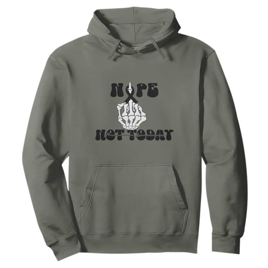 Melanoma Fighter Gift Hoodie Funny Skeleton Nope Not Today