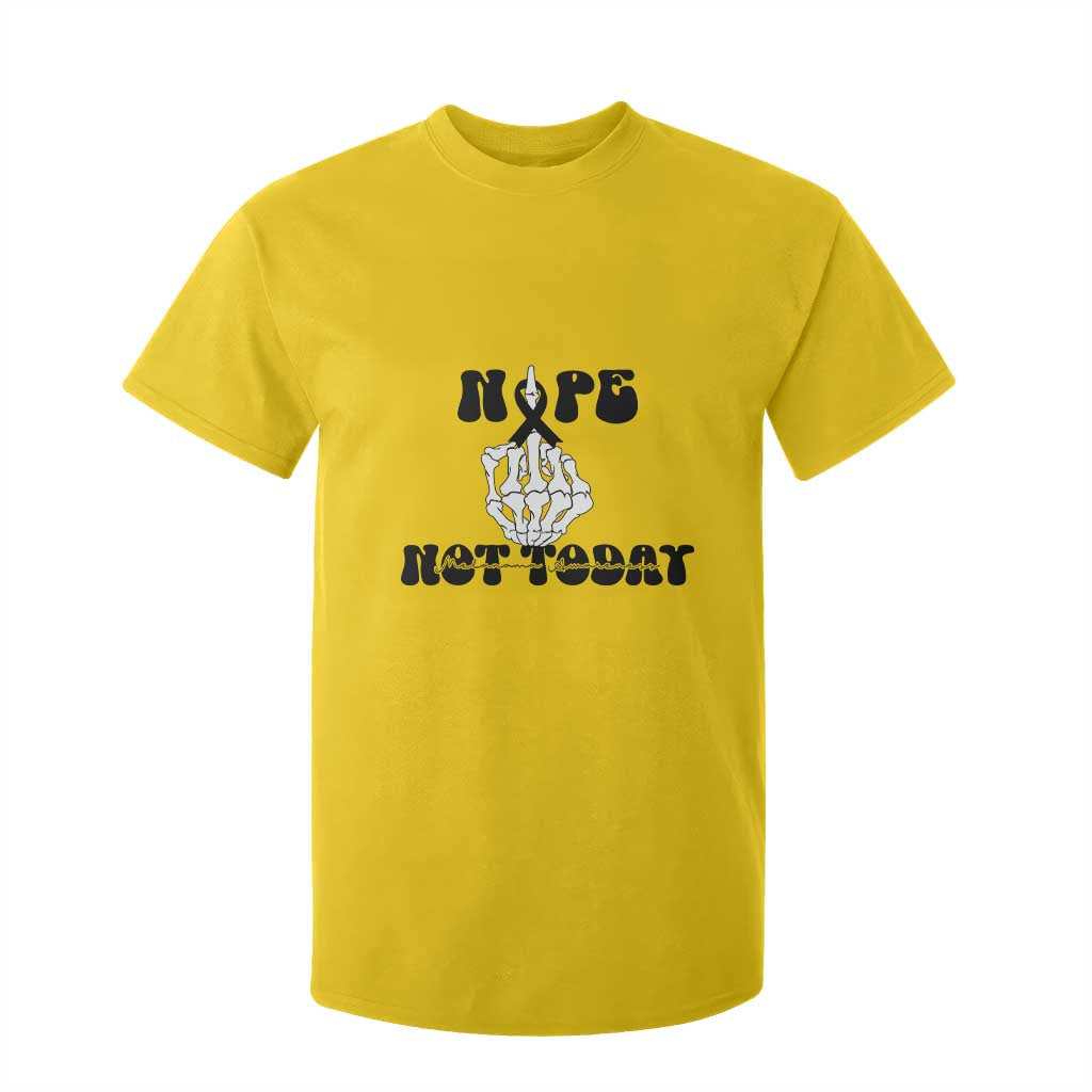Melanoma Fighter Gift T Shirt For Kid Funny Skeleton Nope Not Today