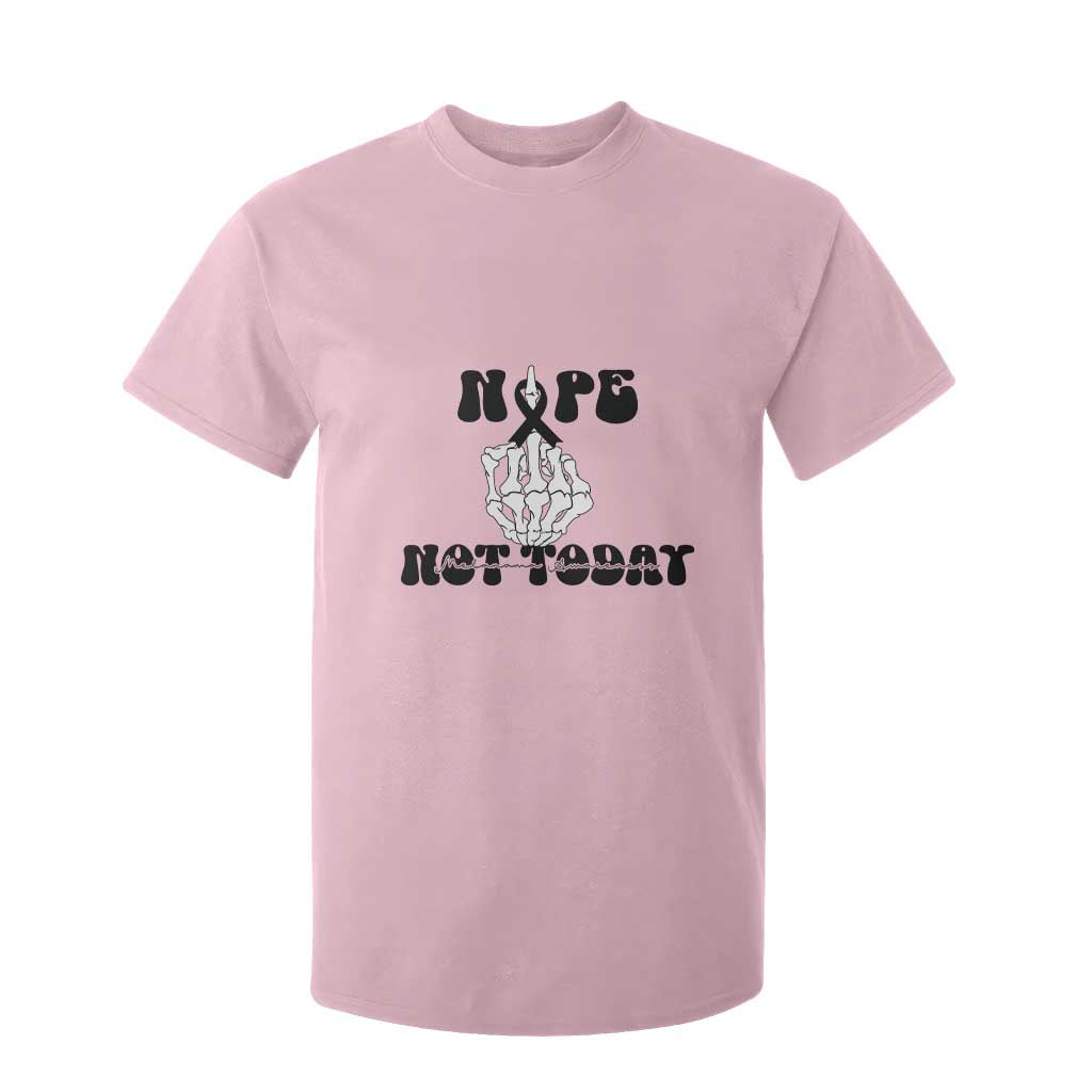 Melanoma Fighter Gift T Shirt For Kid Funny Skeleton Nope Not Today