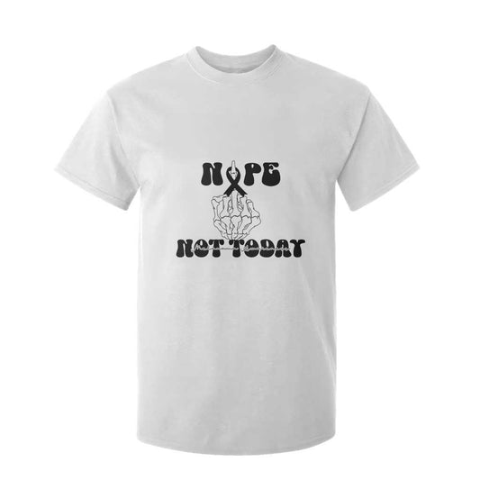 Melanoma Fighter Gift T Shirt For Kid Funny Skeleton Nope Not Today
