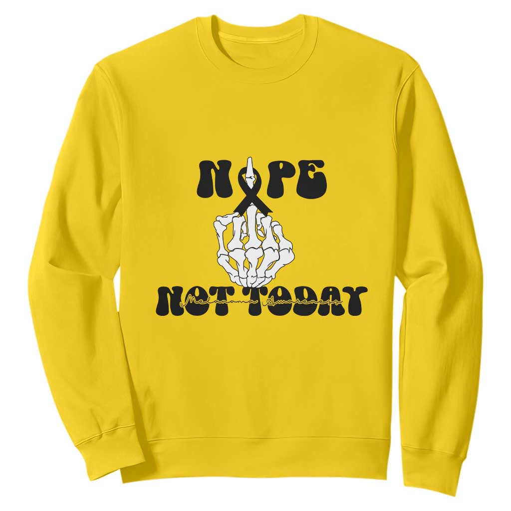Melanoma Fighter Gift Sweatshirt Funny Skeleton Nope Not Today