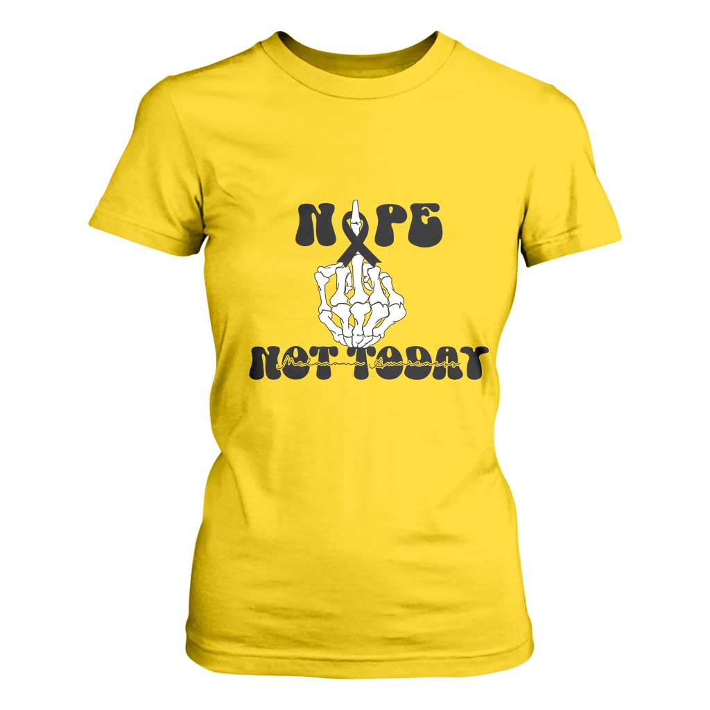 Melanoma Fighter Gift T Shirt For Women Funny Skeleton Nope Not Today