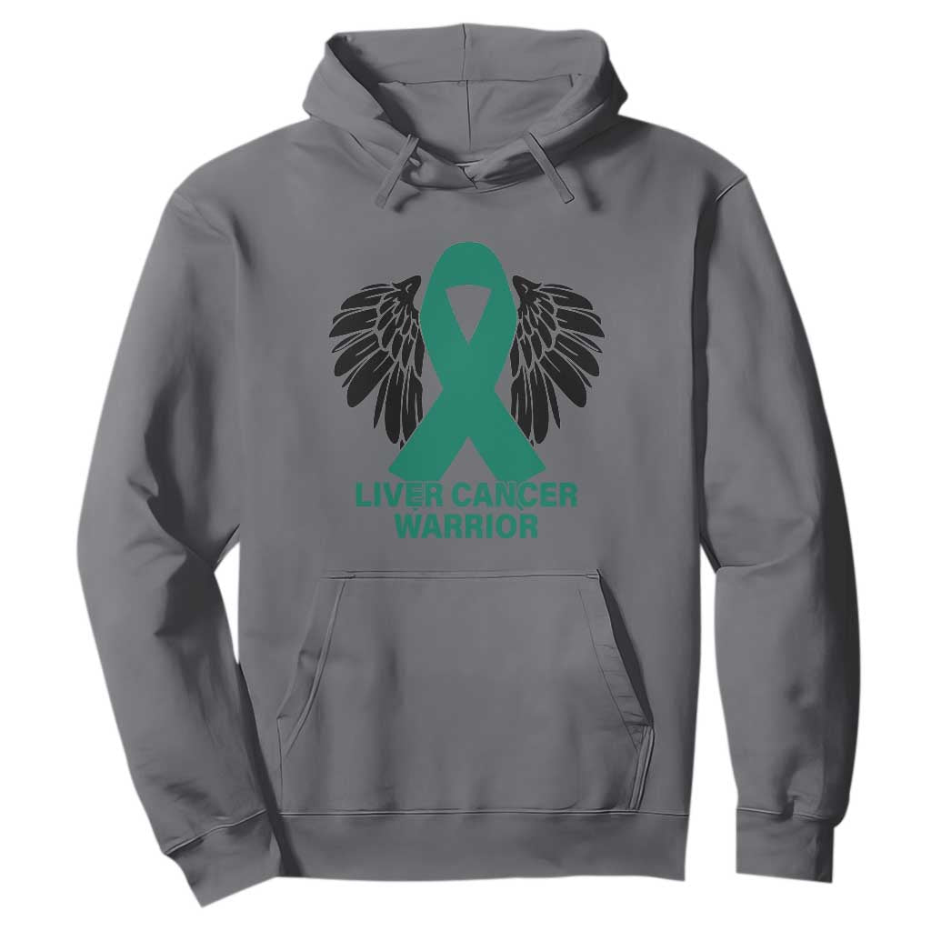 Liver Cancer Angel Warrior Wings Hoodie Green Ribbon Support Gift