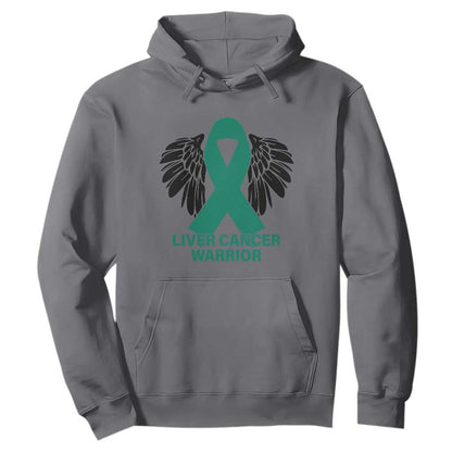 Liver Cancer Angel Warrior Wings Hoodie Green Ribbon Support Gift