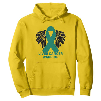 Liver Cancer Angel Warrior Wings Hoodie Green Ribbon Support Gift