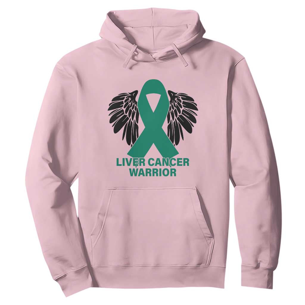Liver Cancer Angel Warrior Wings Hoodie Green Ribbon Support Gift