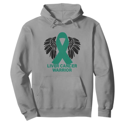 Liver Cancer Angel Warrior Wings Hoodie Green Ribbon Support Gift