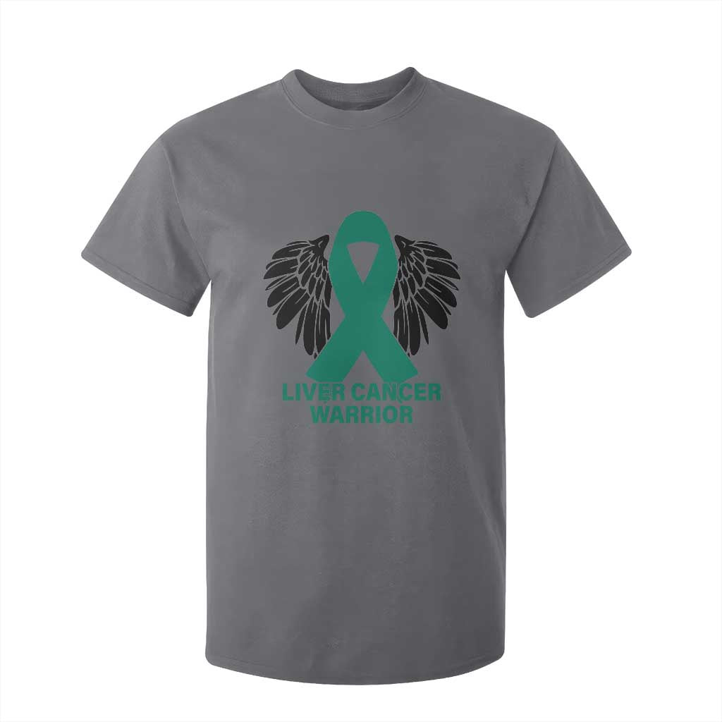 Liver Cancer Angel Warrior Wings T Shirt For Kid Green Ribbon Support Gift