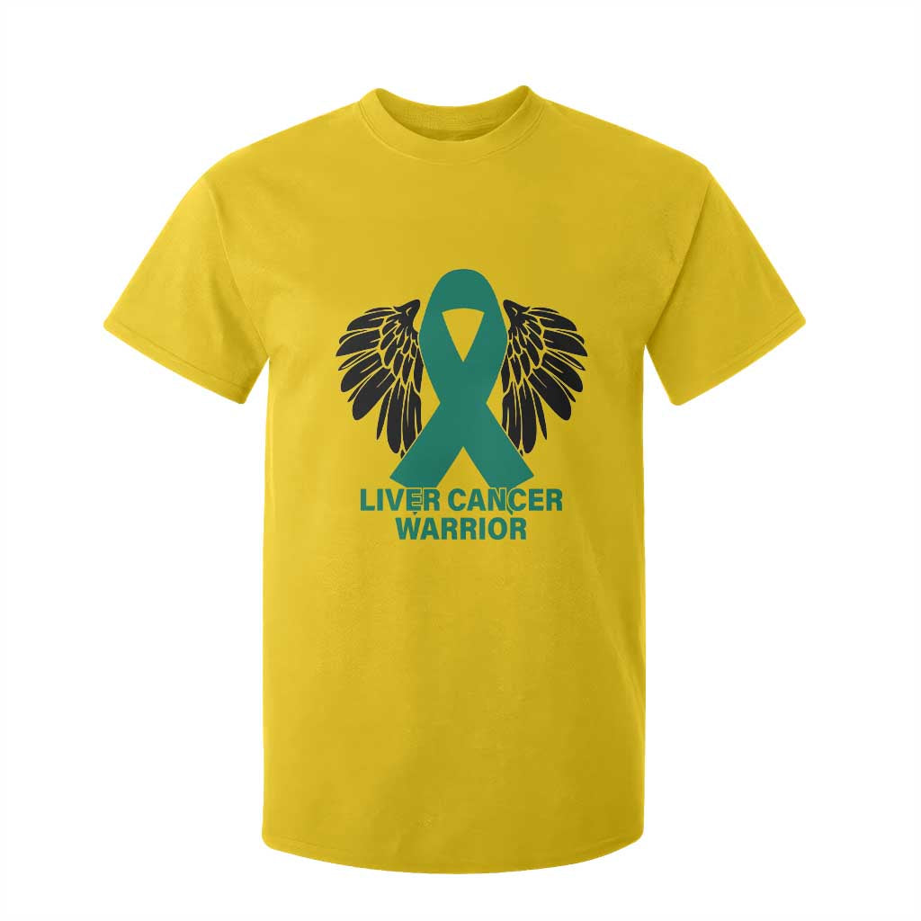 Liver Cancer Angel Warrior Wings T Shirt For Kid Green Ribbon Support Gift